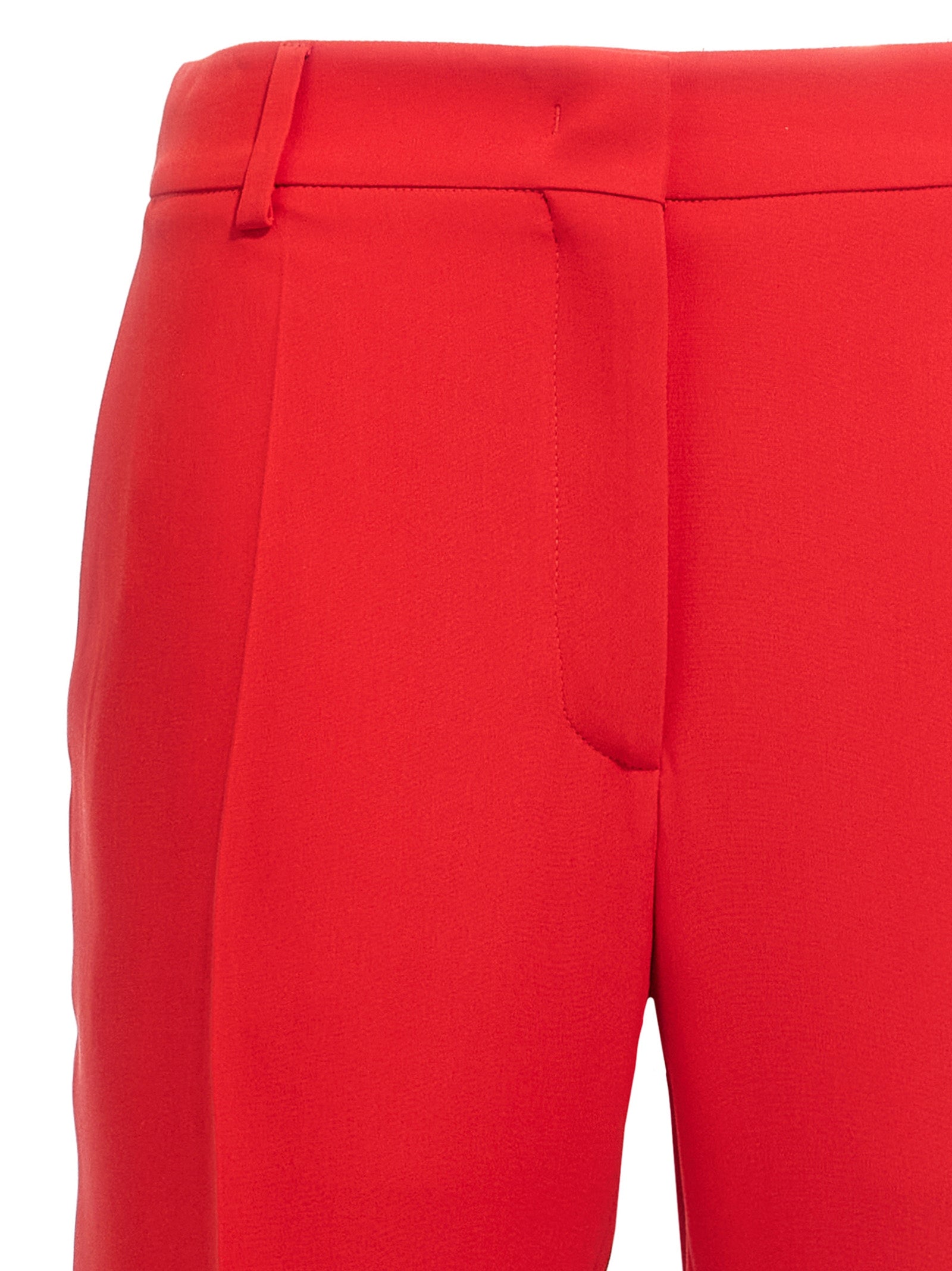 Trousers by Valentino Garavani for women in silk multicolor & red features an on trend silhouette, showcasing a sophisticated with a long and for an on trend finish.