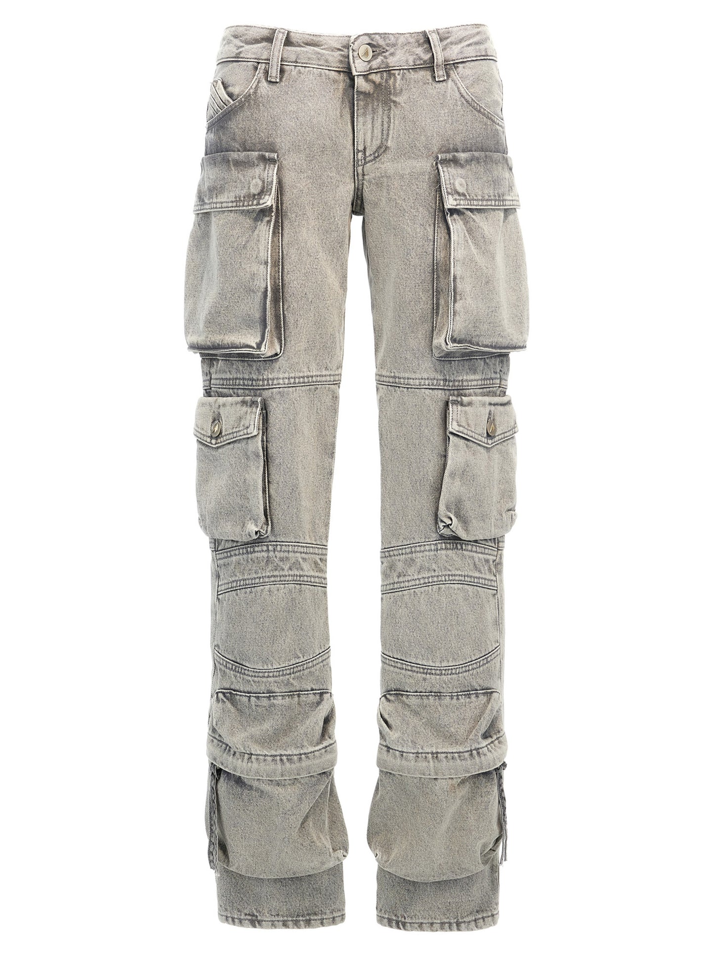 Cargo Pants by The Attico for women in denim cotton gray features a architectural with a architectural long and architectural low rise.
