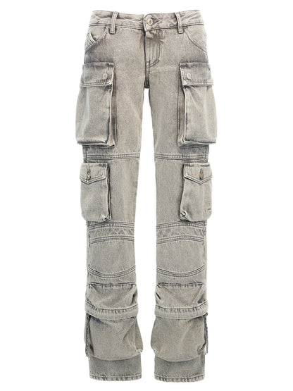 Cargo Pants by The Attico for women in denim cotton gray features a architectural with a architectural long and architectural low rise.