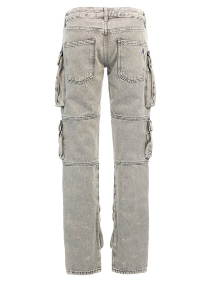 Cargo Pants by The Attico for women in denim cotton gray features an tailored with a low rise and long, creating a tailored utilitarian silhouette.