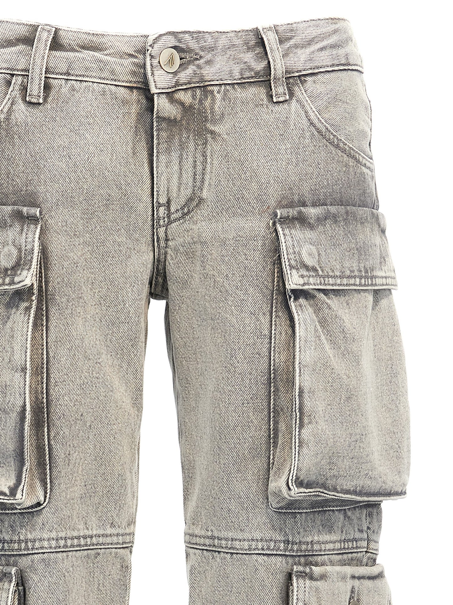 Cargo Pants by The Attico for women in denim cotton gray features a sartorial silhouette, showcasing a sophisticated with a refined long and elegant low rise.