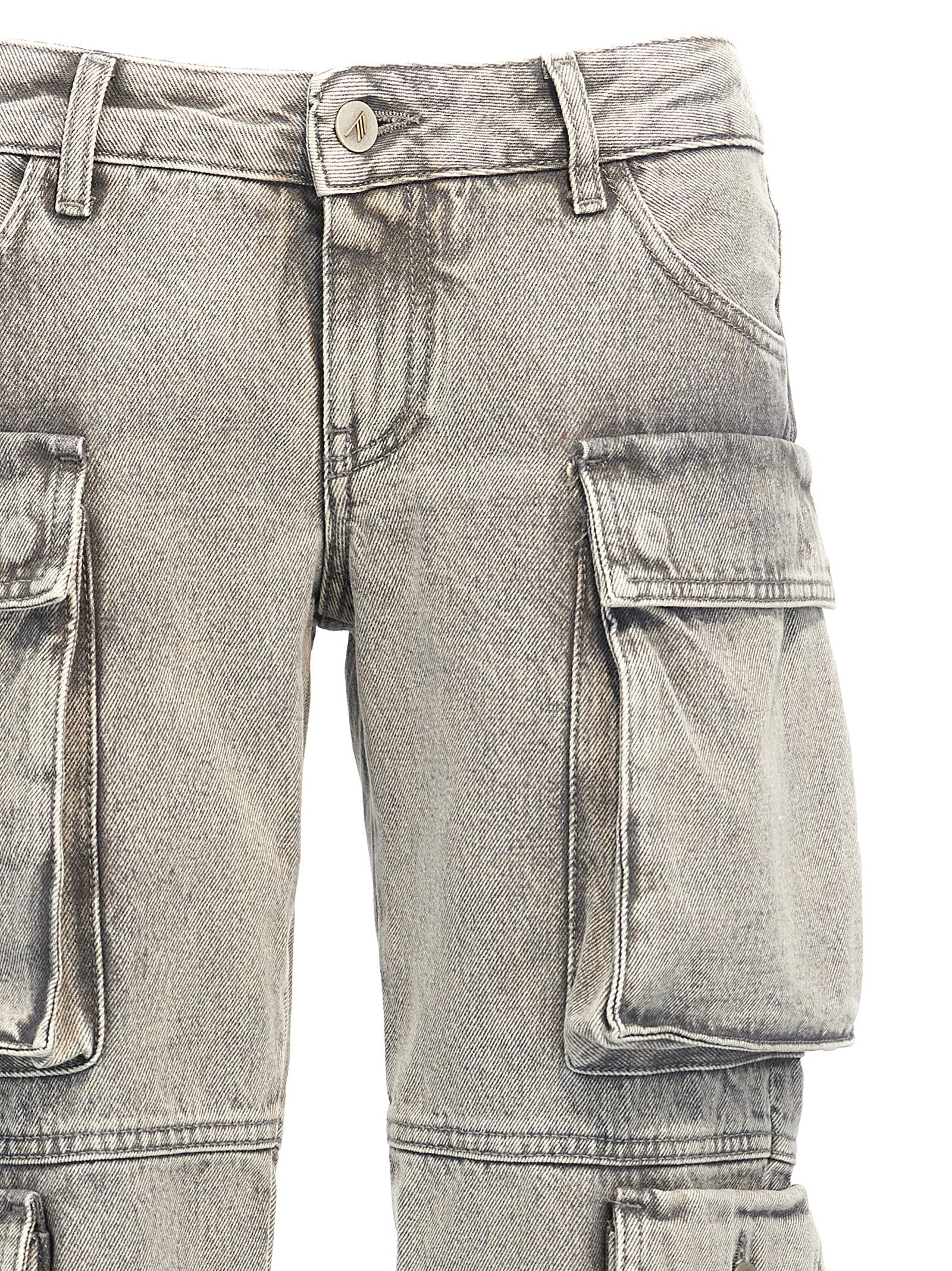 Cargo Pants by The Attico for women in denim cotton gray features a sartorial silhouette, showcasing a sophisticated with a refined long and elegant low rise.