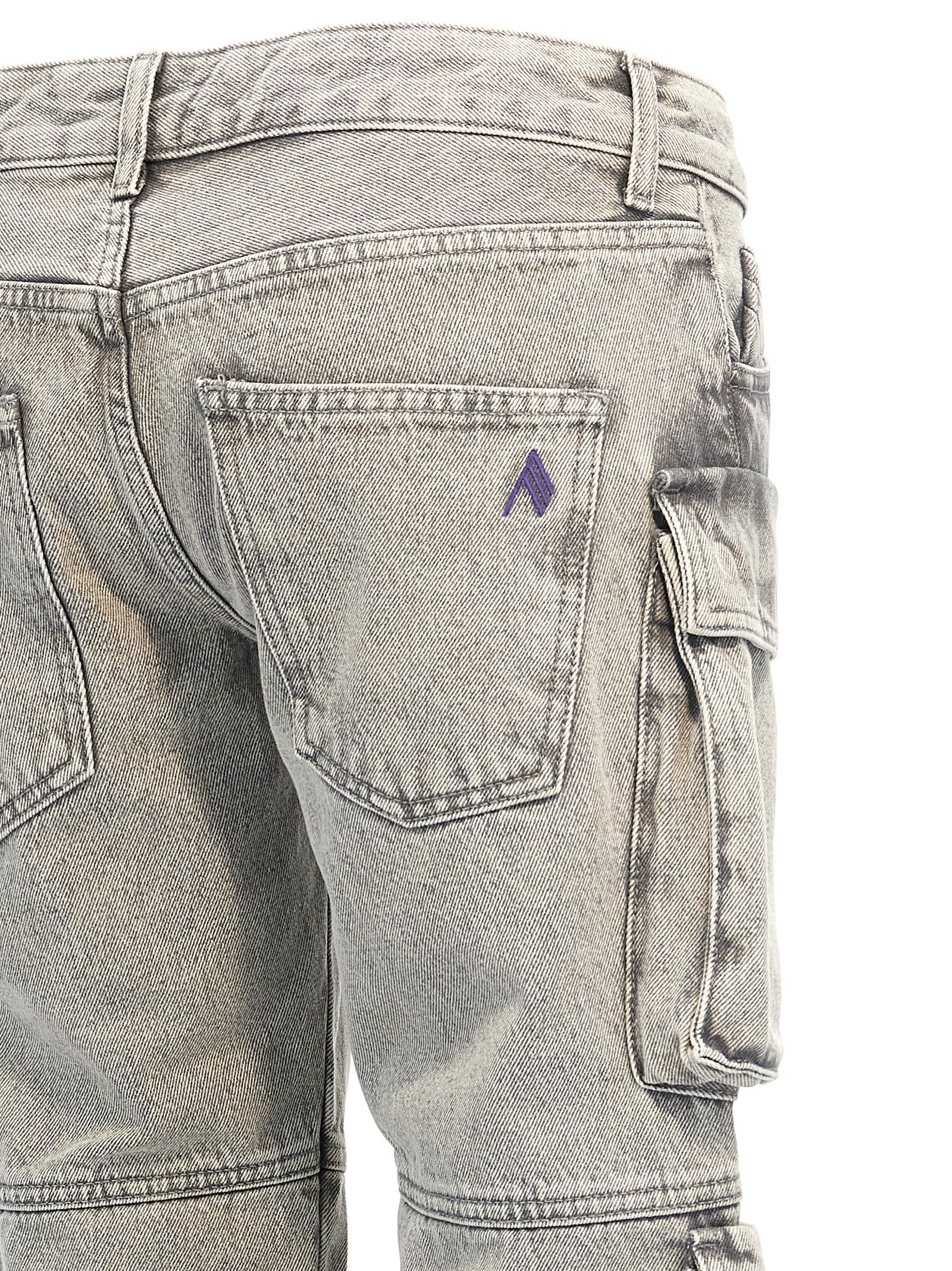 Cargo Pants by The Attico for women in denim cotton gray features an stylish with a long and low rise, expertly finished with stylish utility detailing.