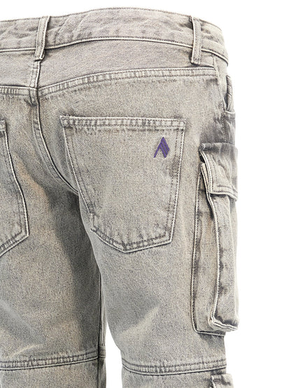 Cargo Pants by The Attico for women in denim cotton gray features an stylish with a long and low rise, expertly finished with stylish utility detailing.