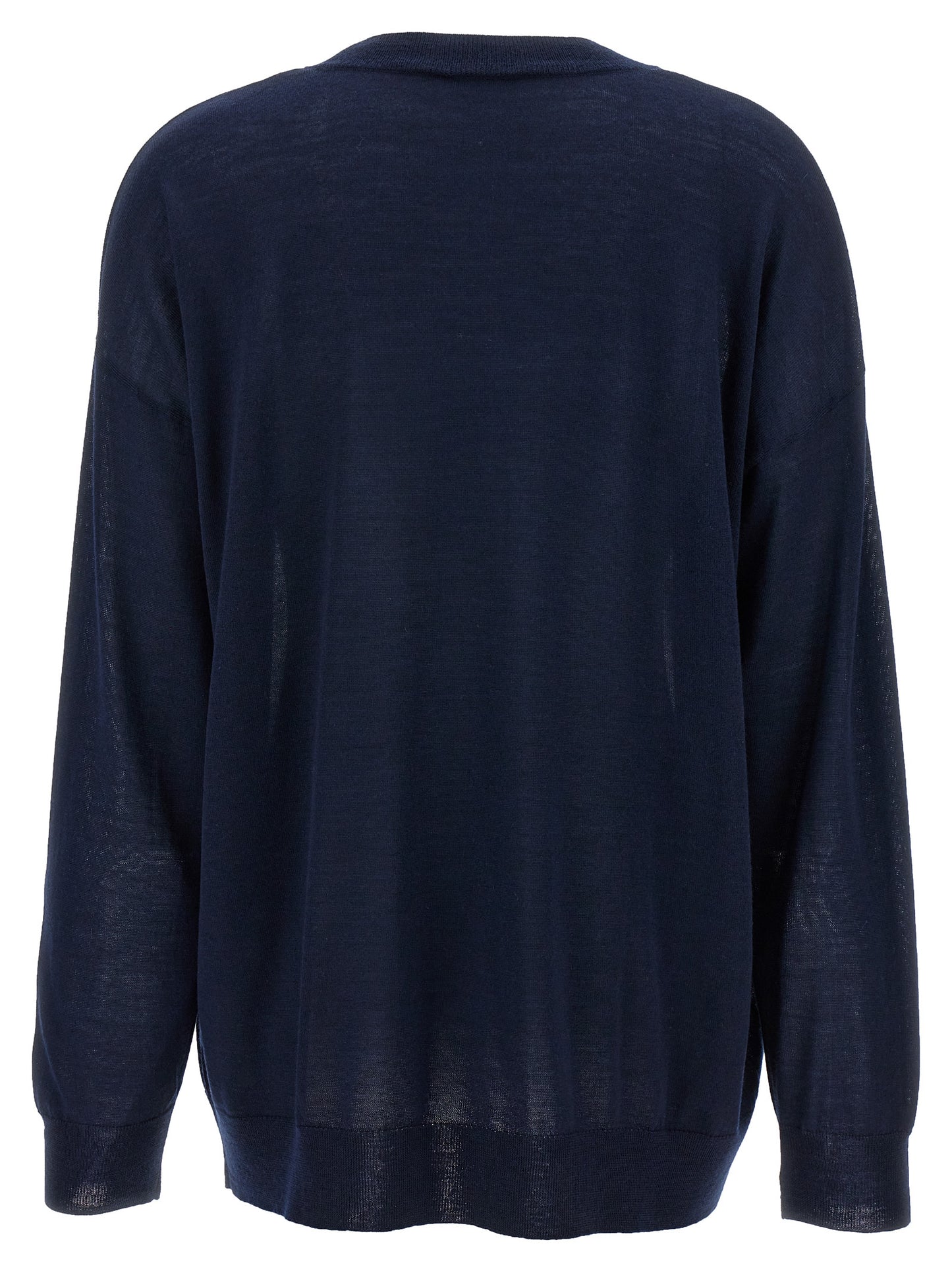 Cardigan by P.A.R.O.S.H. for women in cashmere silk blue features an crisp silhouette, showcasing a sophisticated crew neckline and detail for a truly crisp finish.
