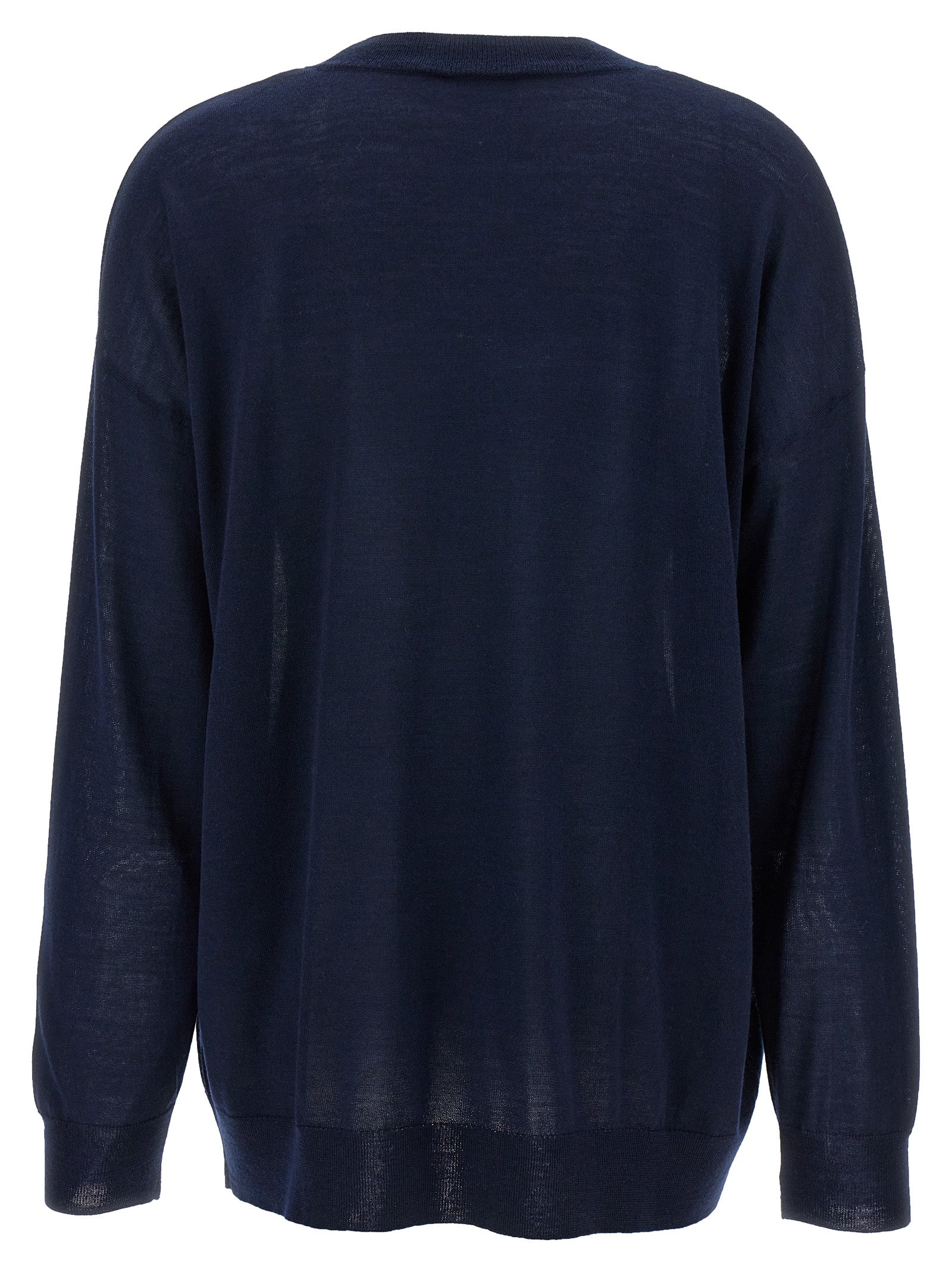 Cardigan by P.A.R.O.S.H. for women in cashmere silk blue features an crisp silhouette, showcasing a sophisticated crew neckline and detail for a truly crisp finish.