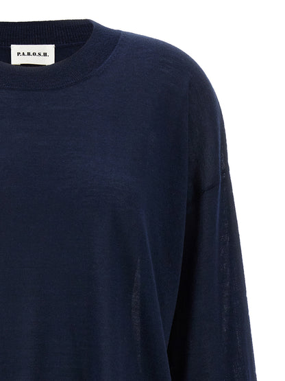 Cardigan by P.A.R.O.S.H. for women in cashmere silk blue features an impeccable silhouette, showcasing a sophisticated and detail for a truly impeccable finish.