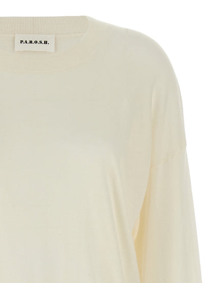 Cardigan by P.A.R.O.S.H. for women in cashmere silk white showcases a luxurious silhouette, meticulously detailed with a sophisticated and for a refined finish.