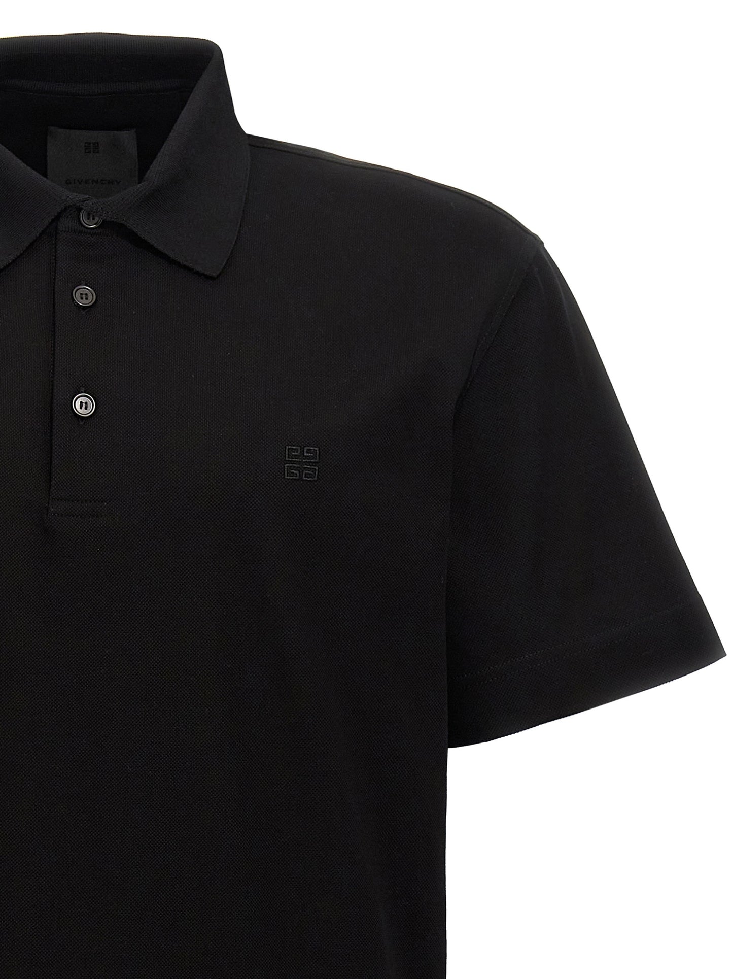 Polo Shirt by Givenchy for men in cotton black presents a sleek silhouette, featuring a refined and for a sleek finish.