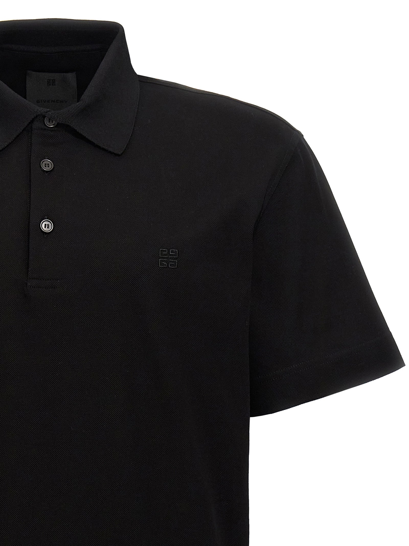 Polo Shirt by Givenchy for men in cotton black presents a sleek silhouette, featuring a refined and for a sleek finish.
