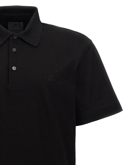 Polo Shirt by Givenchy for men in cotton black presents a sleek silhouette, featuring a refined and for a sleek finish.