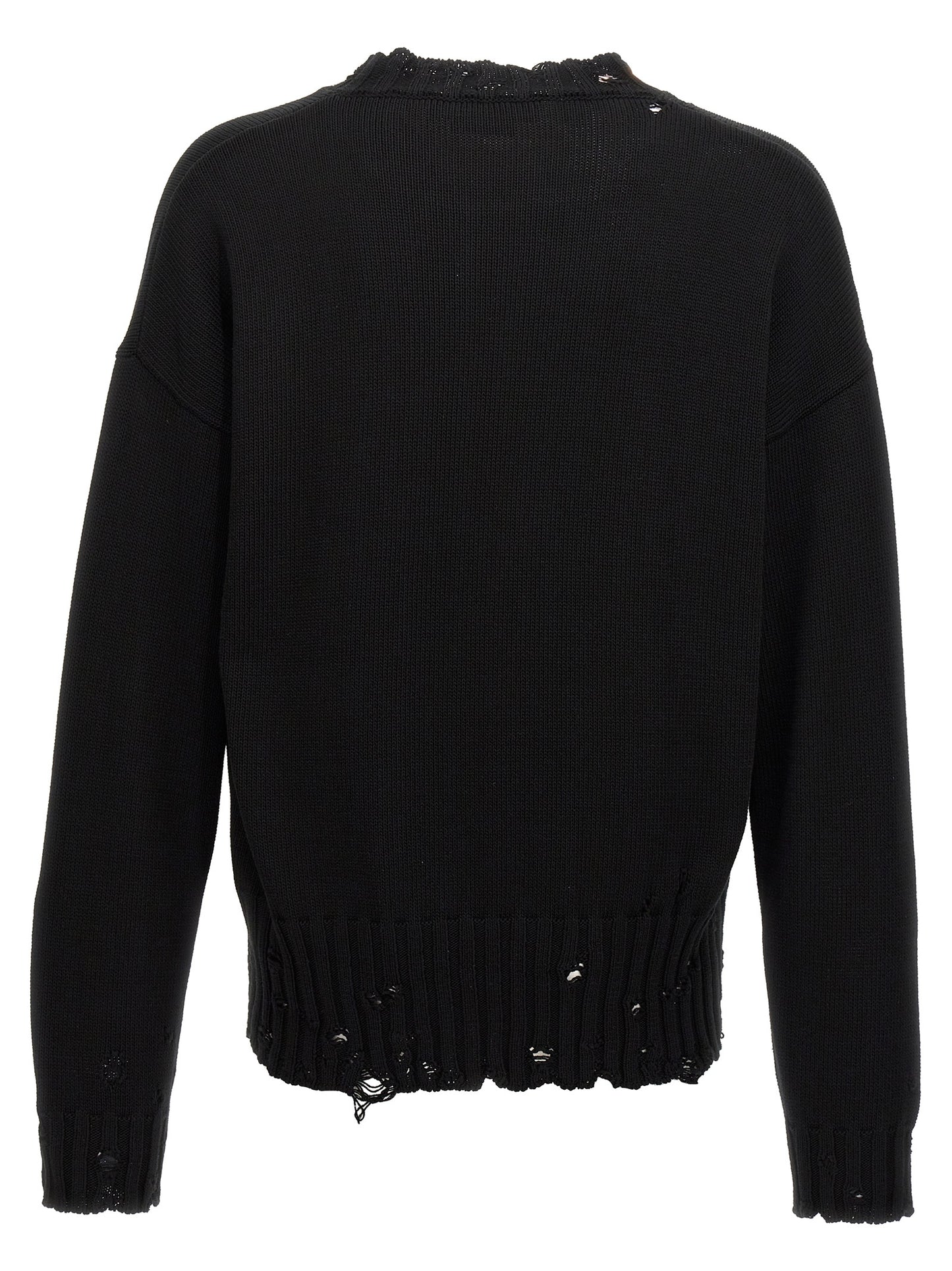 Cardigan by Marni for men in cotton black features a nuanced silhouette with a refined crew neckline and nuanced detailing for a sophisticated look.