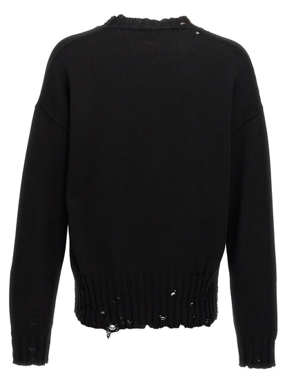 Cardigan by Marni for men in cotton black features a nuanced silhouette with a refined crew neckline and nuanced detailing for a sophisticated look.