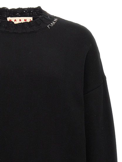 Cardigan by Marni for men in cotton black features an crisp silhouette, showcasing a sophisticated crew neckline and detail for a truly crisp finish.
