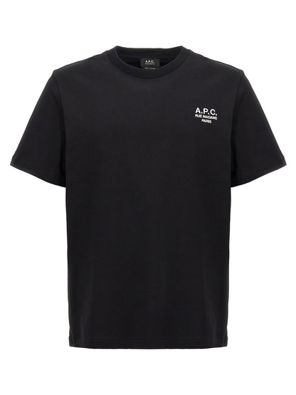 T-Shirt by A.P.C. for men in organic cotton black showcases a chic silhouette, artfully detailed with a chic crew neckline and for a chic finish.