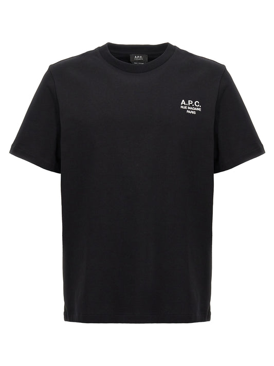 T-Shirt by A.P.C. for men in organic cotton black showcases a chic silhouette, artfully detailed with a chic crew neckline and for a chic finish.