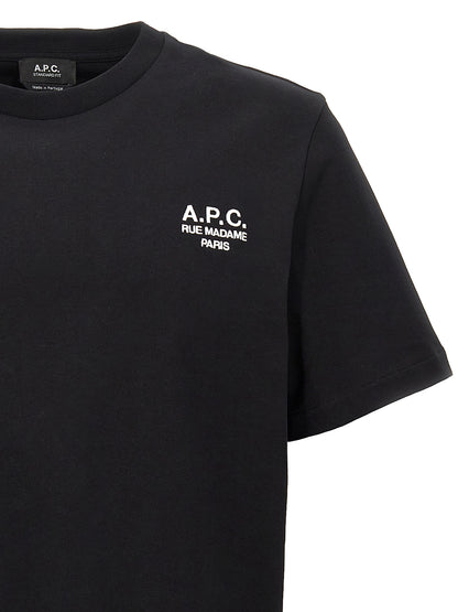 T-Shirt by A.P.C. for men in organic cotton black features an on trend silhouette, perfectly showcasing a on trend and crew neckline for an elevated aesthetic.