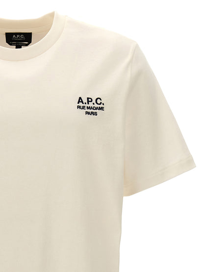 T-Shirt by A.P.C. for men in organic cotton white showcases a unassuming silhouette, artfully detailed with a refined and unassuming for a sophisticated, contemporary look.