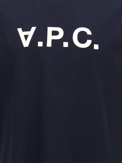 T-Shirt by A.P.C. for men in cotton blue features a plush silhouette, showcasing a sophisticated and for a truly plush finish.