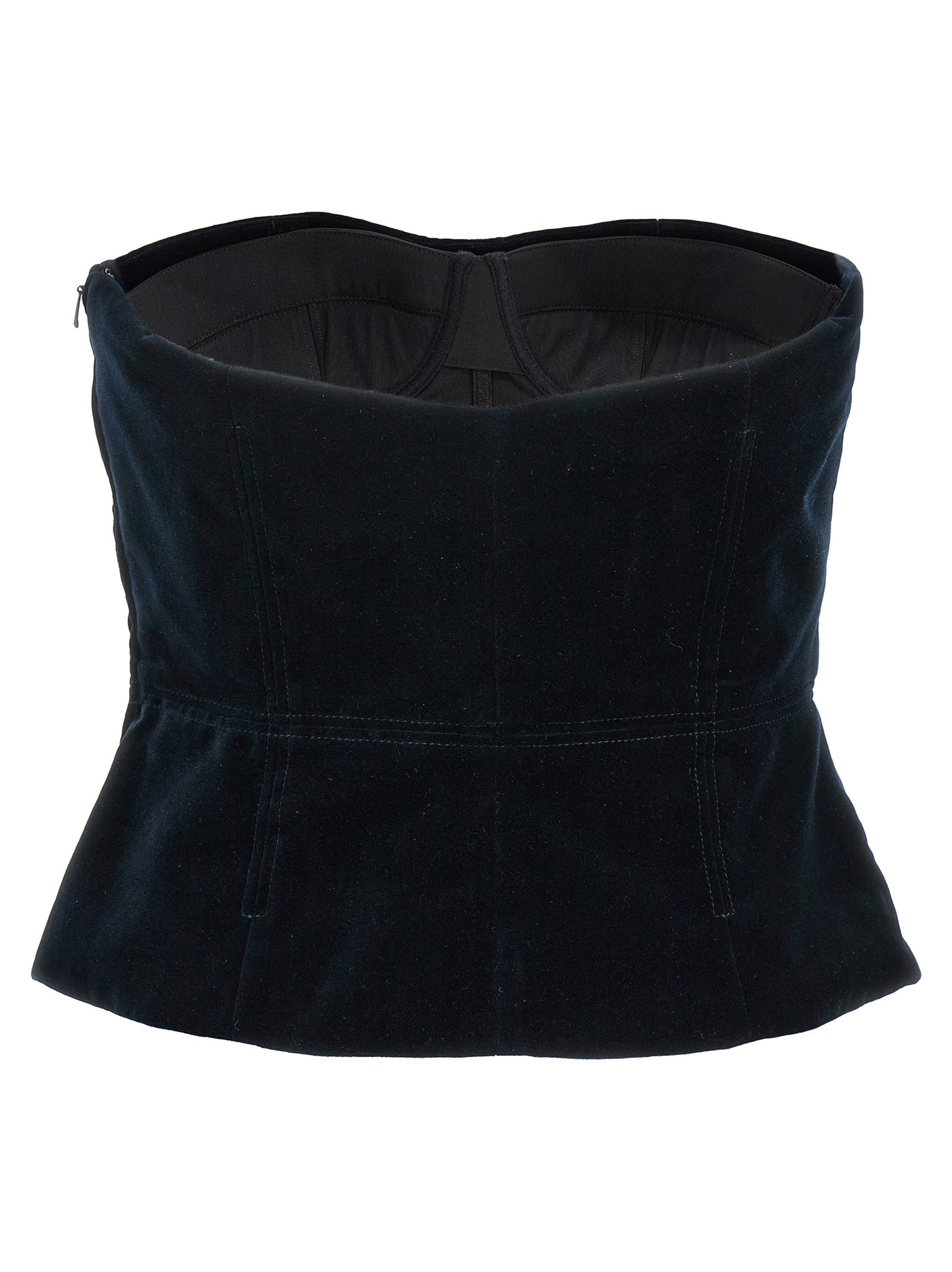 Tank Top by Tom Ford for women in velvet cotton blue showcases a sublime silhouette, with and strapless neckline details for a sublime finish.