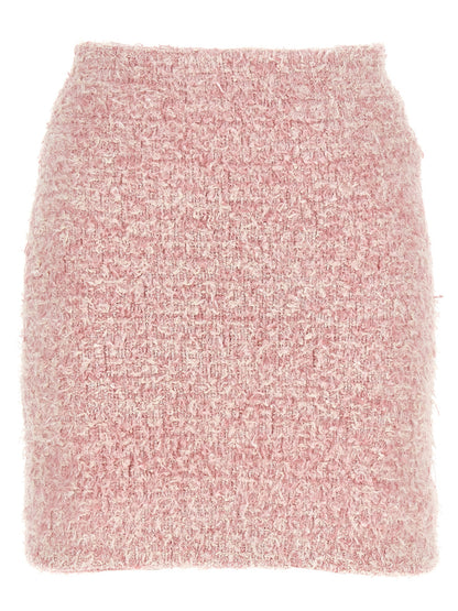 Skirt by Balenciaga for women in polyamide cotton tweed multicolor & pink showcases a dramatic silhouette, artfully capturing the essence of the The Blend Women's Polyamide Cotton Tweed Maxi Long Skirt in a dramatic maxi long cut for a refined look.