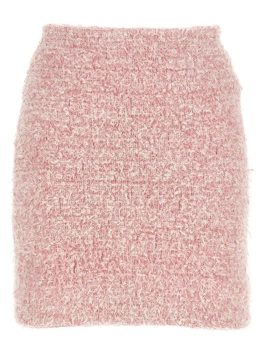 Skirt by Balenciaga for women in polyamide cotton tweed multicolor & pink showcases a dramatic silhouette, artfully capturing the essence of the The Blend Women's Polyamide Cotton Tweed Maxi Long Skirt in a dramatic maxi long cut for a refined look.