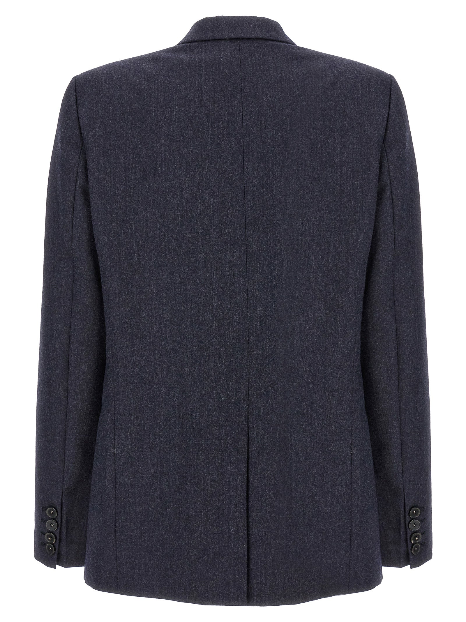 Blazer by Stella McCartney for women in cotton viscose flannel blue features an crisp silhouette with sophisticated and a crisp split neckline for a truly crisp finish.
