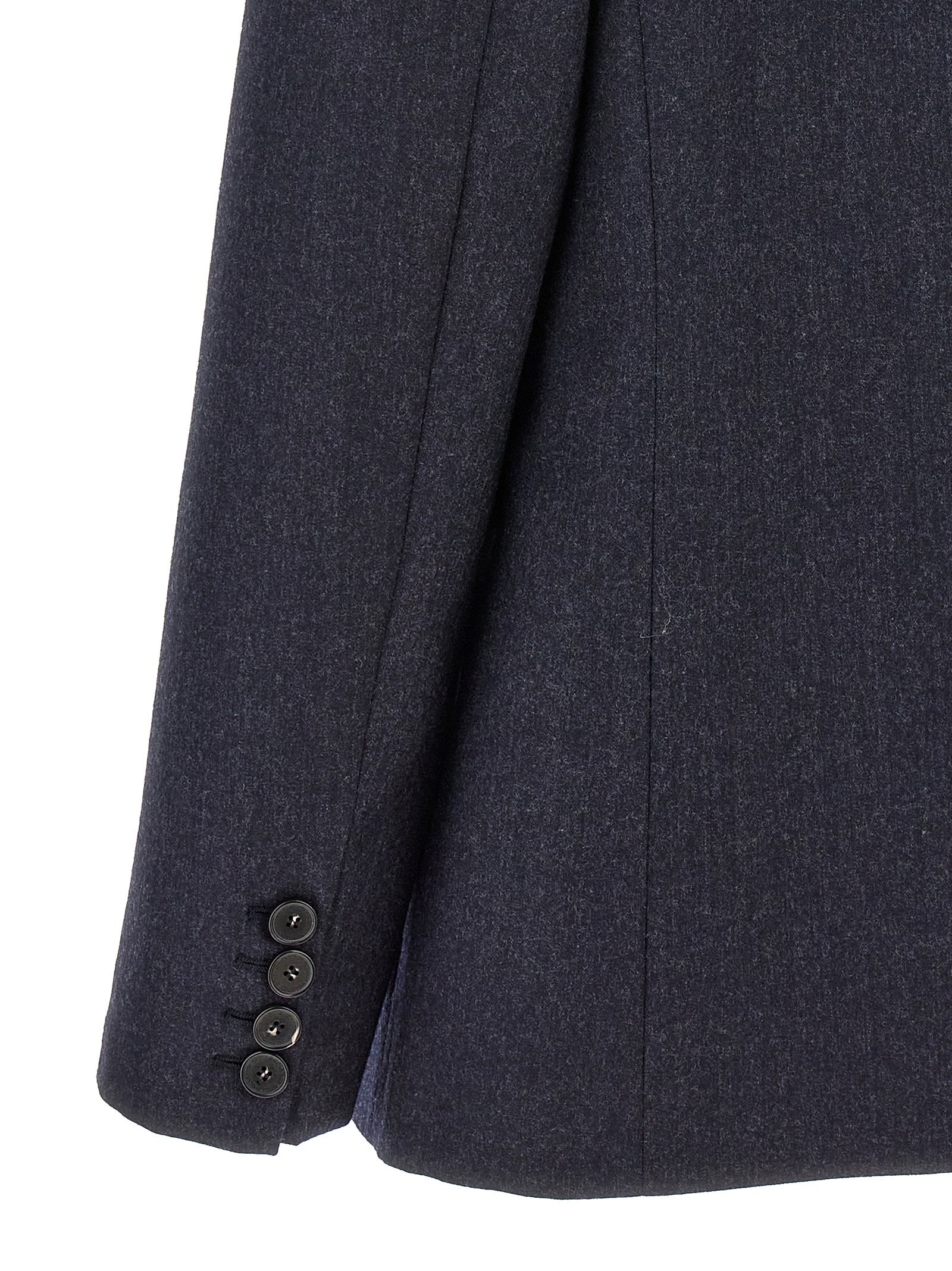 Blazer by Stella McCartney for women in cotton viscose flannel blue showcases a discerning silhouette, elegantly detailed with a sophisticated and premium for a truly discerning finish.
