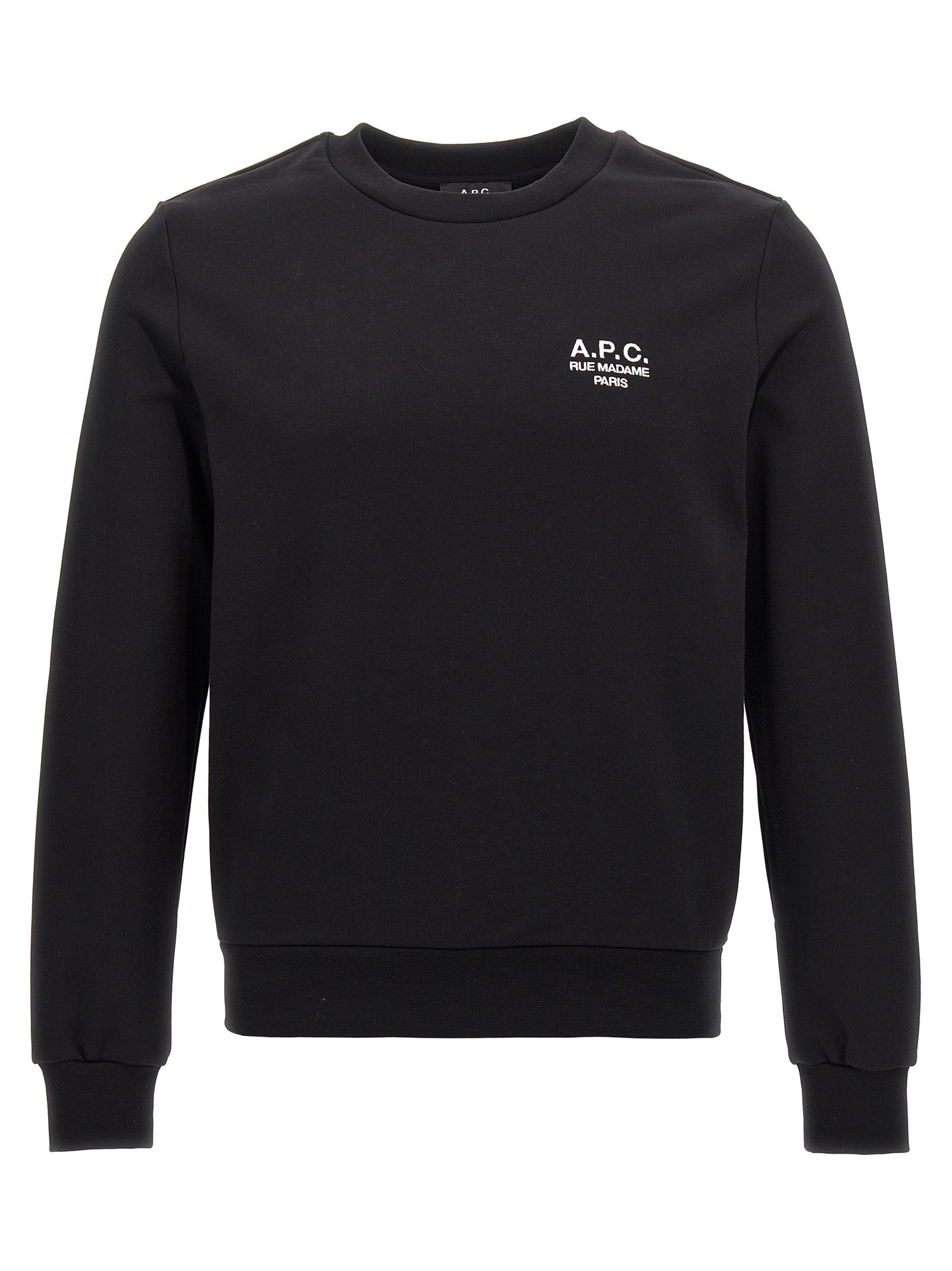 Sweatshirt by A.P.C. for men in stretch cotton bicolour, black & white features an enviable silhouette, showcasing a premium and refined crew neckline for a truly enviable finish.