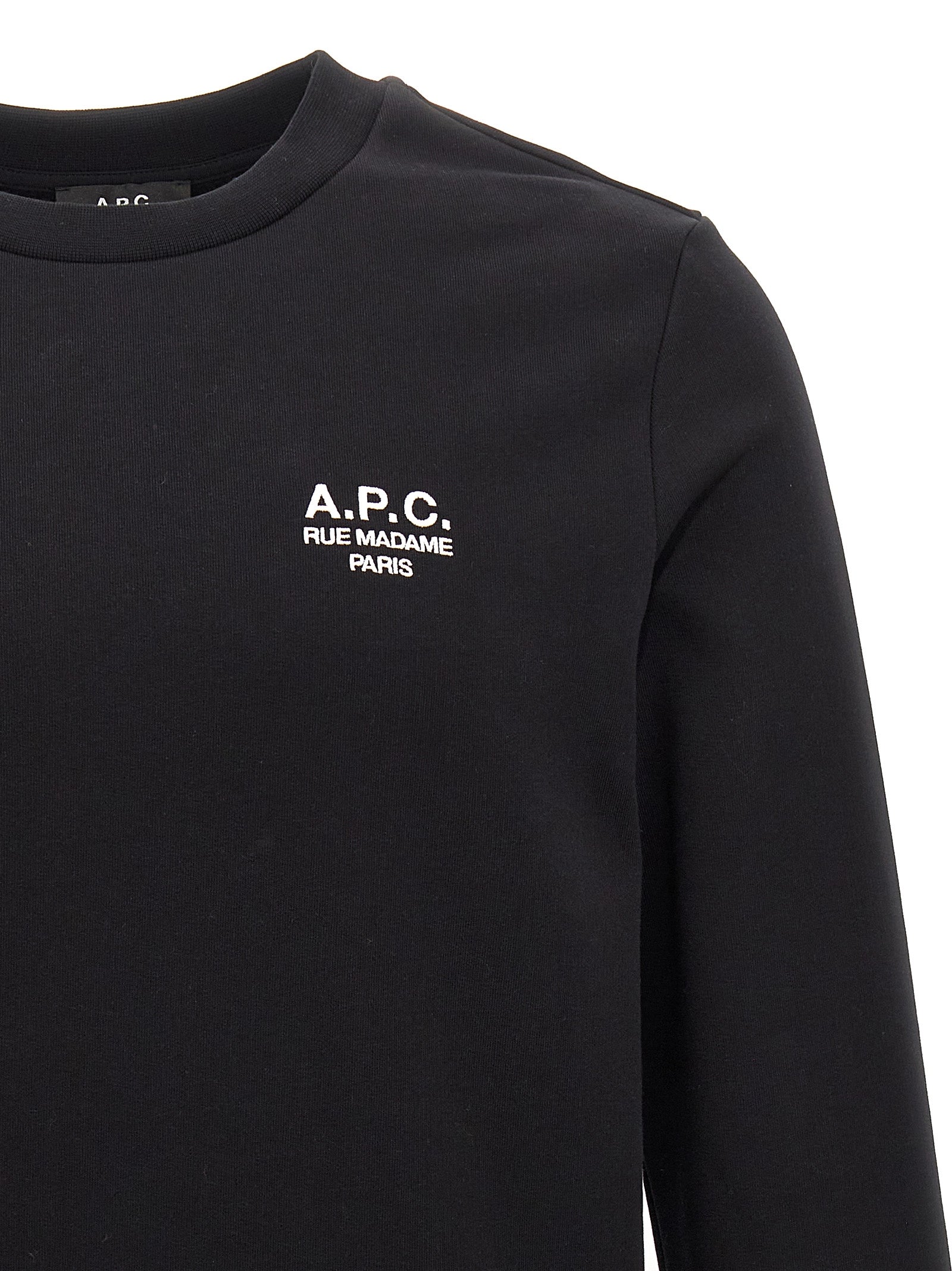 Sweatshirt by A.P.C. for men in stretch cotton bicolour, black & white features an enviable silhouette, showcasing a premium and refined crew neckline for a truly enviable finish.