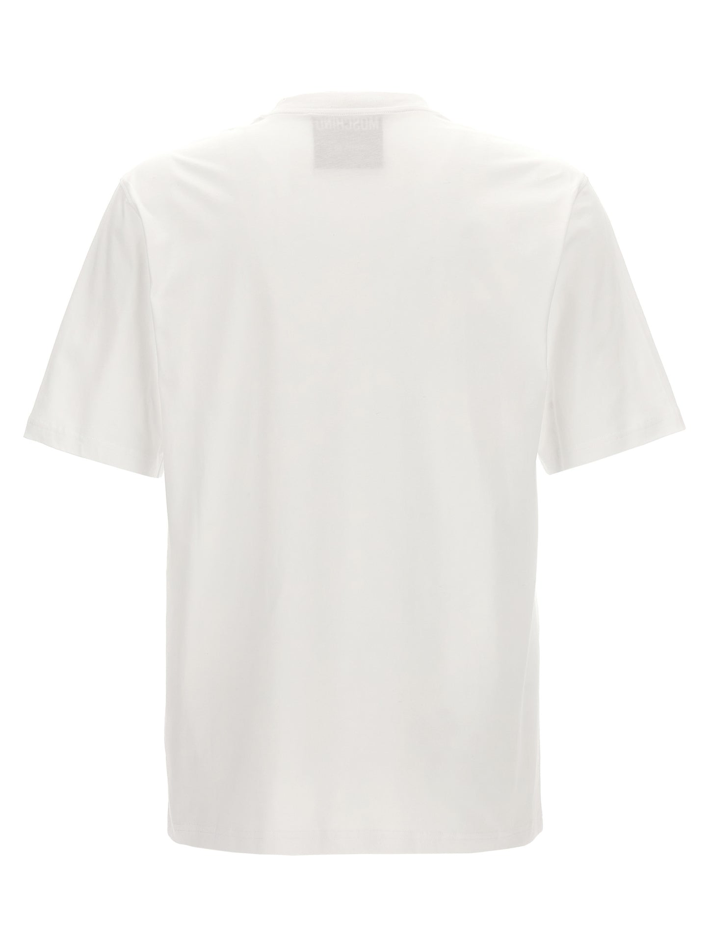 T-Shirt by Moschino for men in cotton bicolour, black & white features an edgy silhouette, meticulously detailed with a sophisticated and crew neckline for a truly edgy finish.