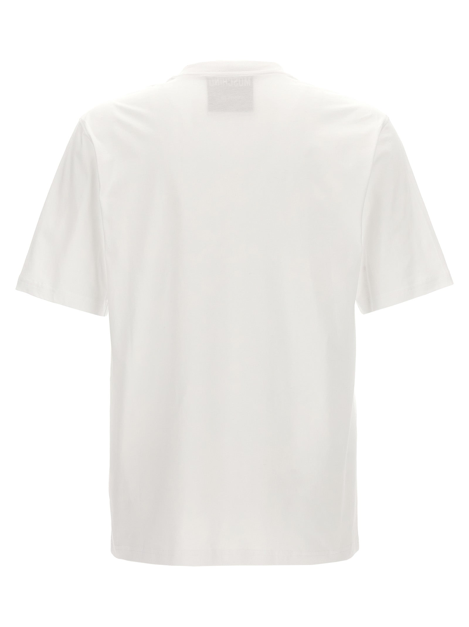 T-Shirt by Moschino for men in cotton bicolour, black & white features an edgy silhouette, meticulously detailed with a sophisticated and crew neckline for a truly edgy finish.