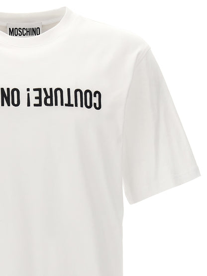 T-Shirt by Moschino for men in cotton bicolour, black & white showcases a chic silhouette, artfully detailed with a chic and for a chic finish.