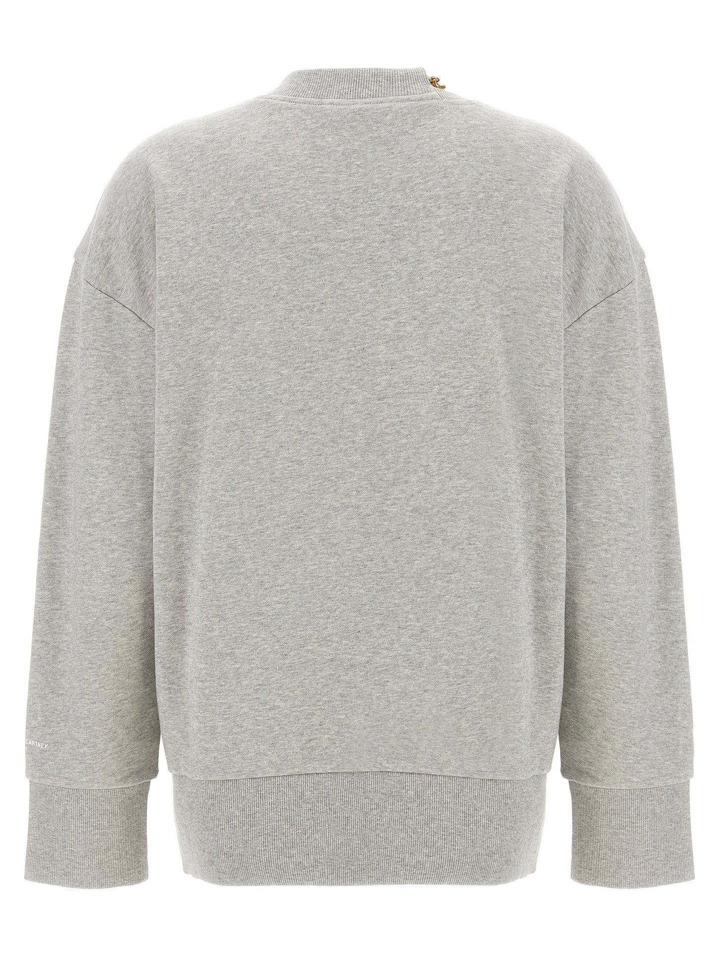 Activewear Sweatshirt by Stella McCartney for women in cotton gray presents a dynamic silhouette, featuring a dynamic crew neckline and detailed with functional .