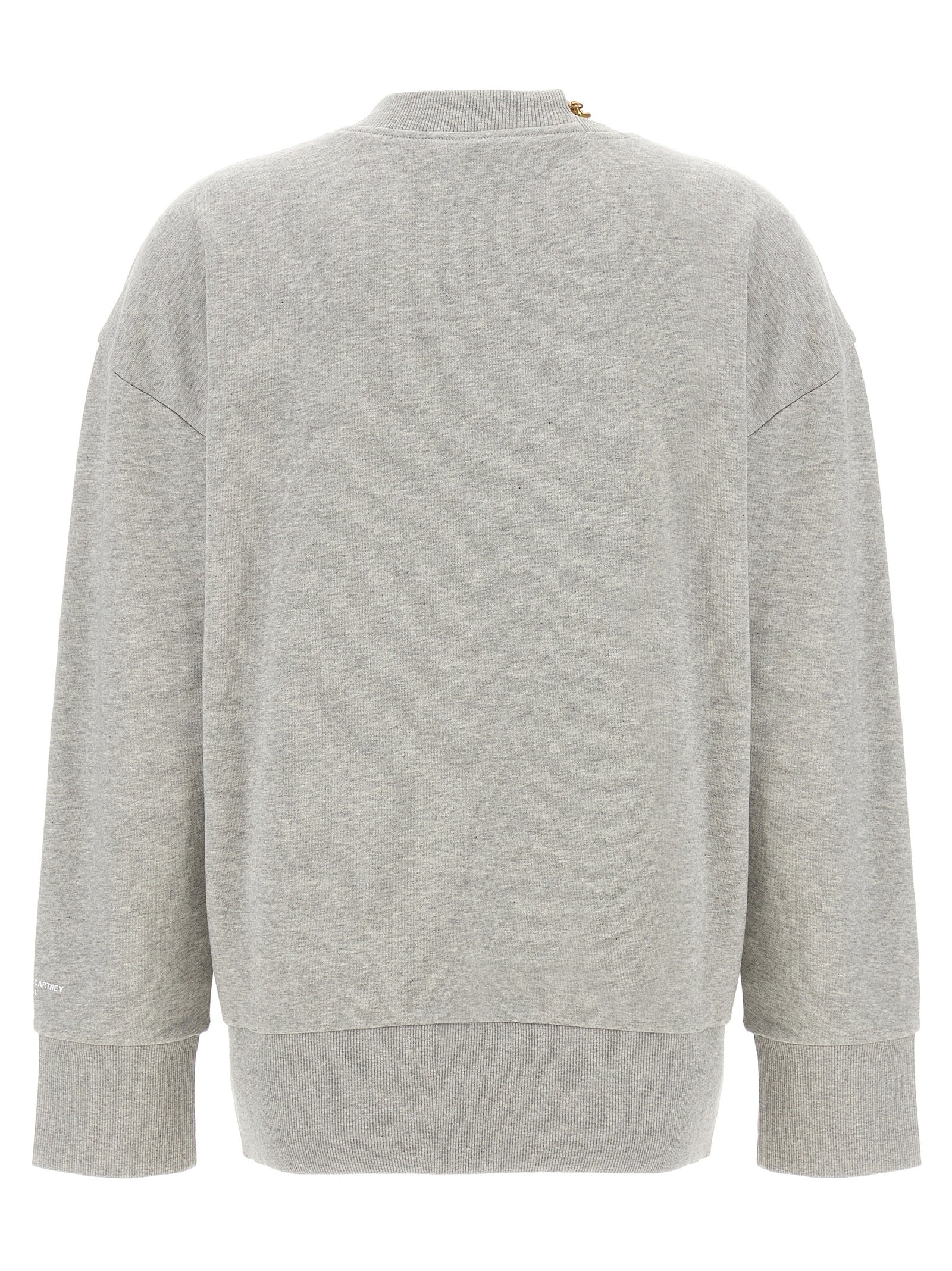 Activewear Sweatshirt by Stella McCartney for women in cotton gray presents a dynamic silhouette, featuring a dynamic crew neckline and detailed with functional .