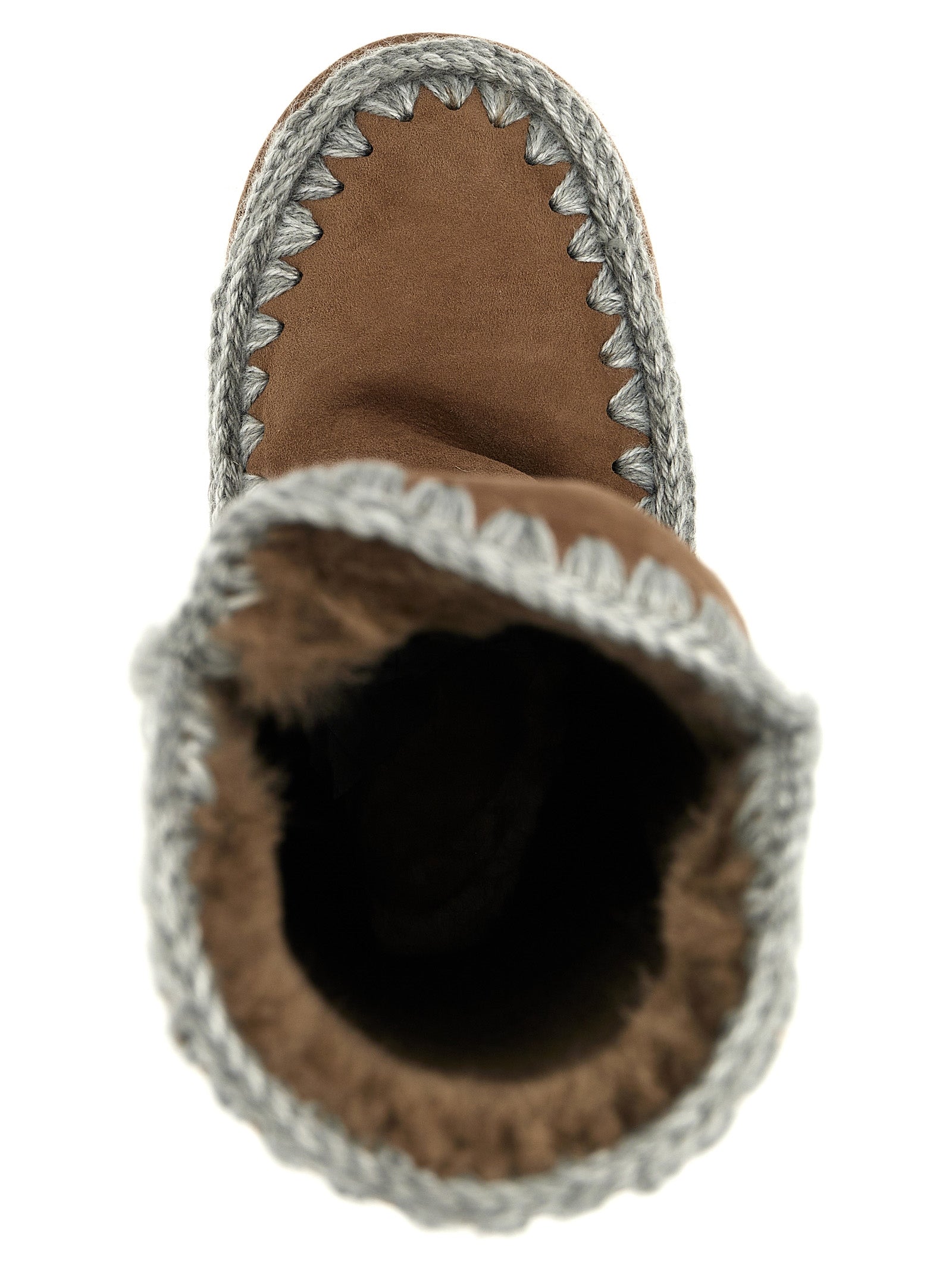 Ankle Over-The-Knee Boots by Mou for women in suede lamb leather & fur brown features an high-performance silhouette, showcasing the sophisticated design of the Women's Suede Lamb Leather & Fur Ankle Over-The-Knee Boots with a and a refined .