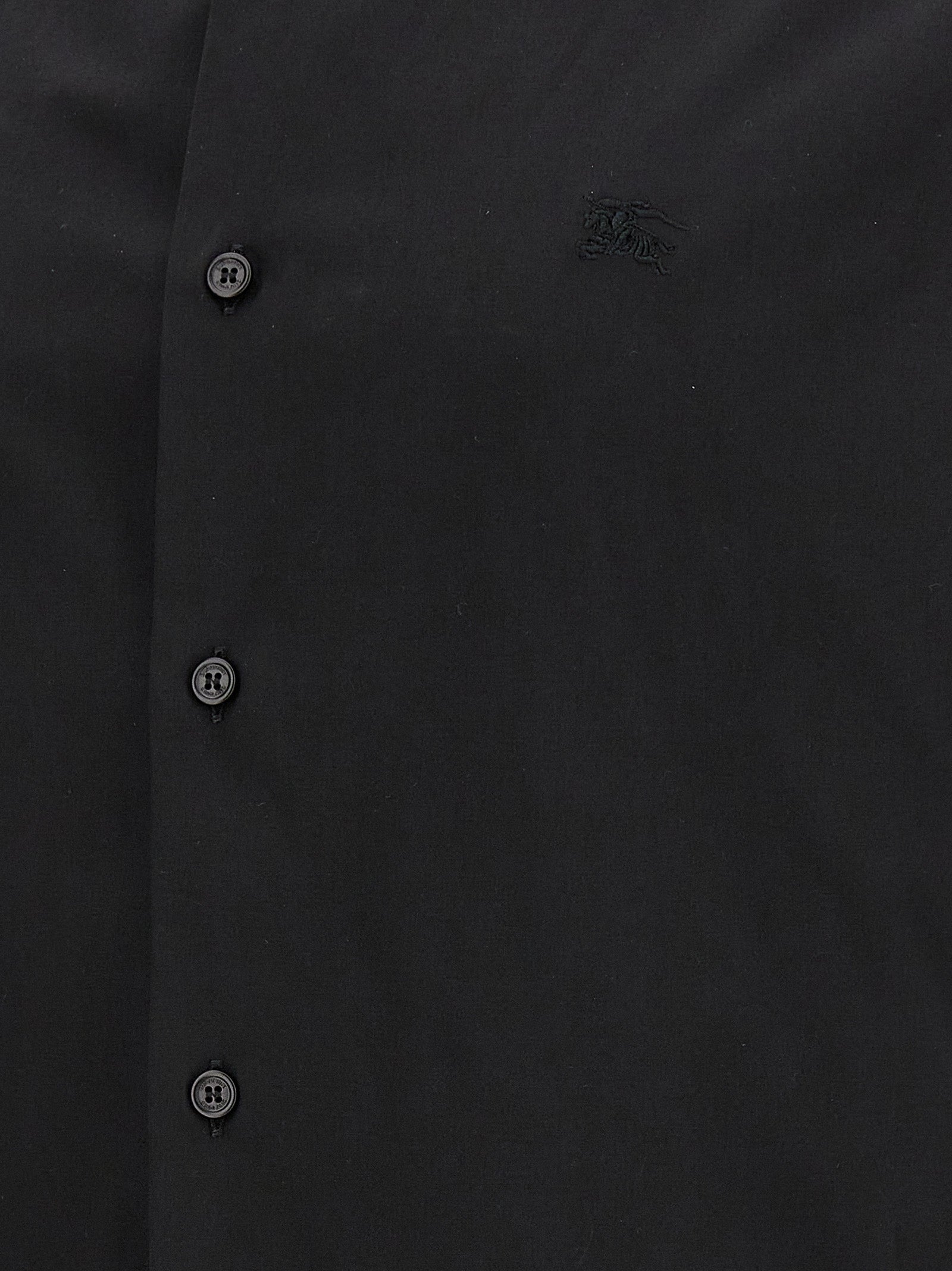 Shirt by Burberry for men in stretch cotton black, featuring a nuanced and nuanced for a sophisticated finish.