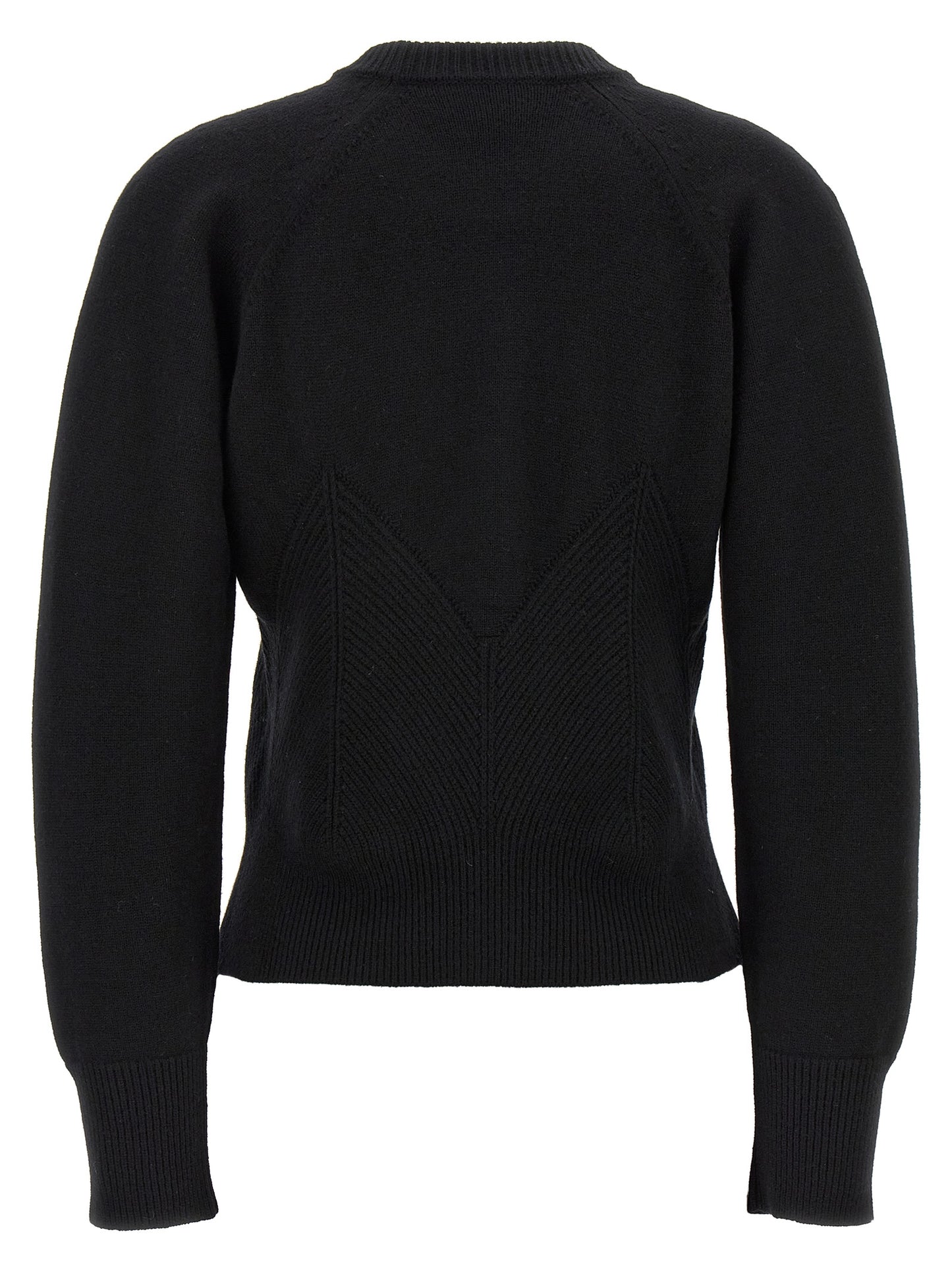 Top by Alexander McQueen for women in cashmere black & chevron features an definitive and definitive crew split neckline for a truly sophisticated look.
