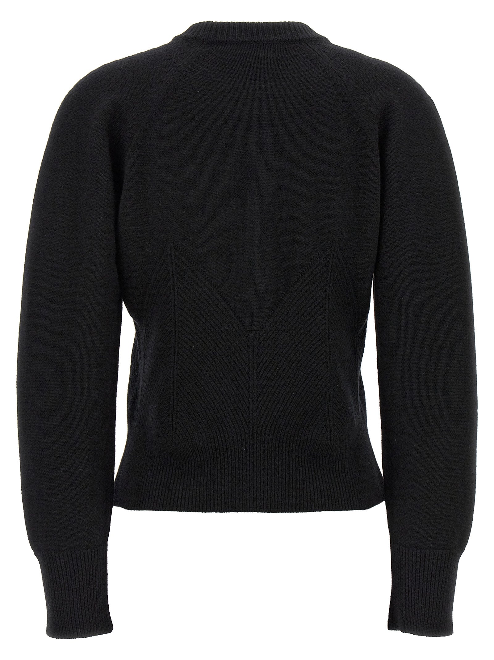 Top by Alexander McQueen for women in cashmere black & chevron features an definitive and definitive crew split neckline for a truly sophisticated look.