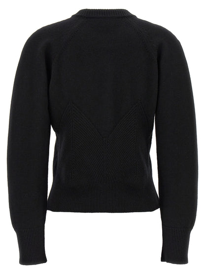 Top by Alexander McQueen for women in cashmere black & chevron features an definitive and definitive crew split neckline for a truly sophisticated look.