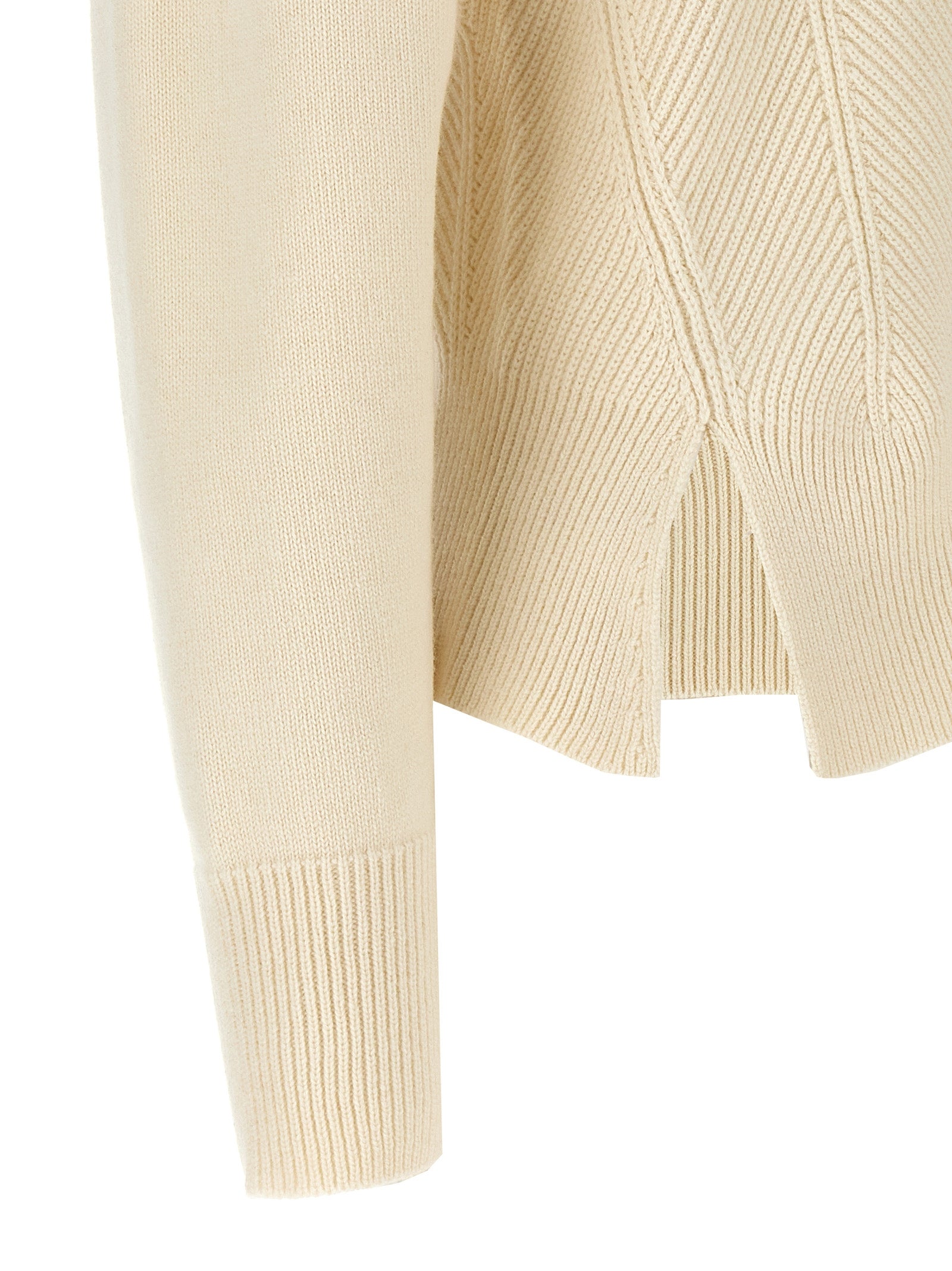 Top by Alexander McQueen for women in cashmere white & chevron showcases a edgy silhouette, elegantly detailed with a edgy and .