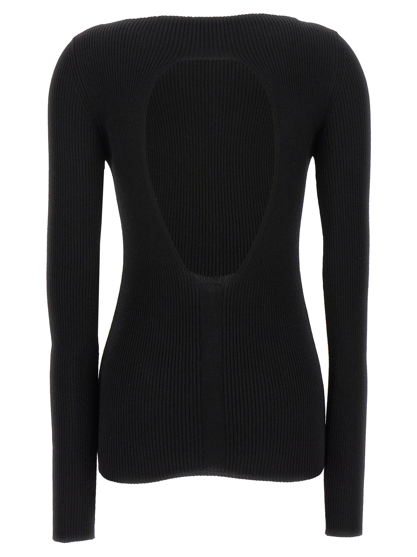 Cardigan by Rick Owens for women in wool black presents a textural silhouette, artfully finished with a textural boat neckline and for a sophisticated, textural look.