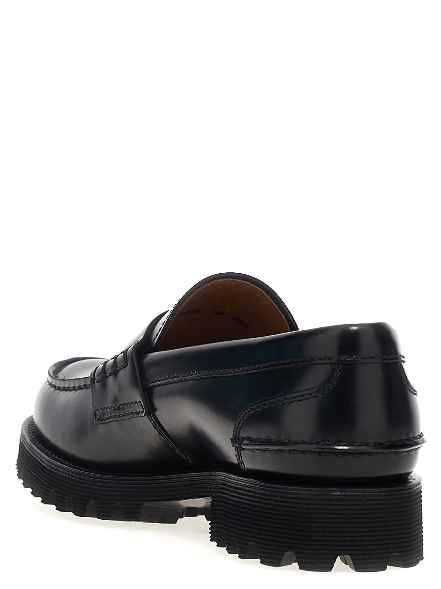 Flat Loafer Slip-On Work Shoes by Church's for women in bos taurus cowhide leather black features an effortless chic silhouette, showcasing the Play Women's Bos Taurus Cowhide Leather Flat Loafer Slip-On Work Shoes design with an effortless chic flat and a for a effortless chic look.