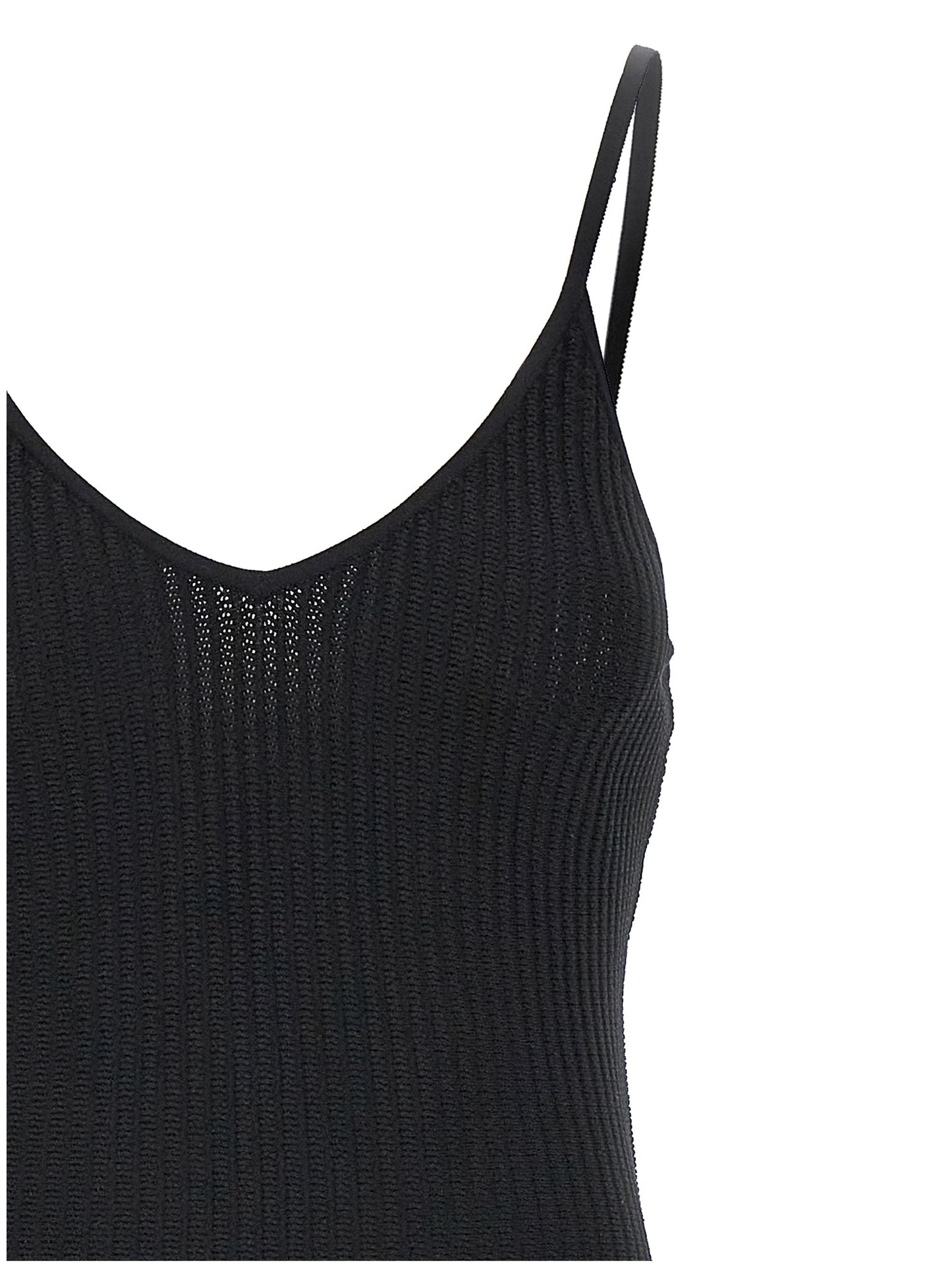 Dress by Khaite for women in polyamide polyester viscose black features a dramatic silhouette, showcasing an elegant and that flows into a dramatic midi.