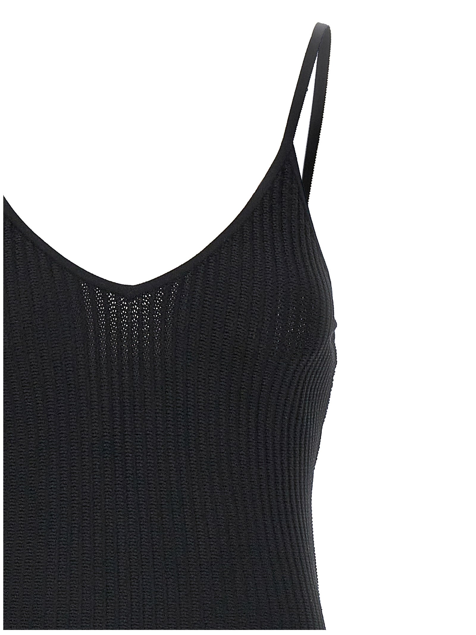 Dress by Khaite for women in polyamide polyester viscose black features a dramatic silhouette, showcasing an elegant and that flows into a dramatic midi.