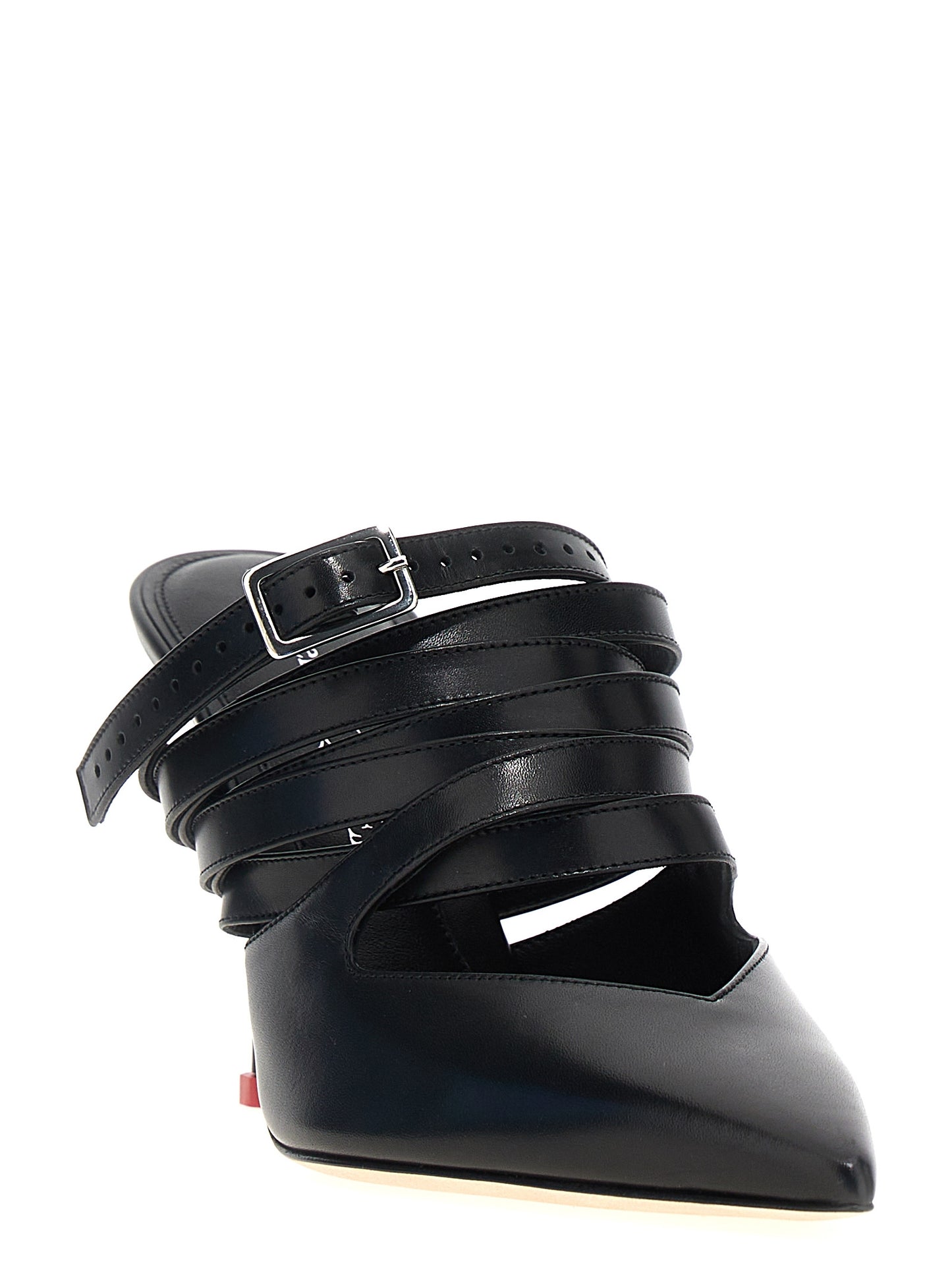 High-Heel Mules Pumps Heels by Alexander McQueen for women in bos taurus cowhide leather black features a effortlessly chic Women's Bos Taurus Cowhide Leather High-Heel Mules Pumps Heels design with a sophisticated high-heel and elegant .