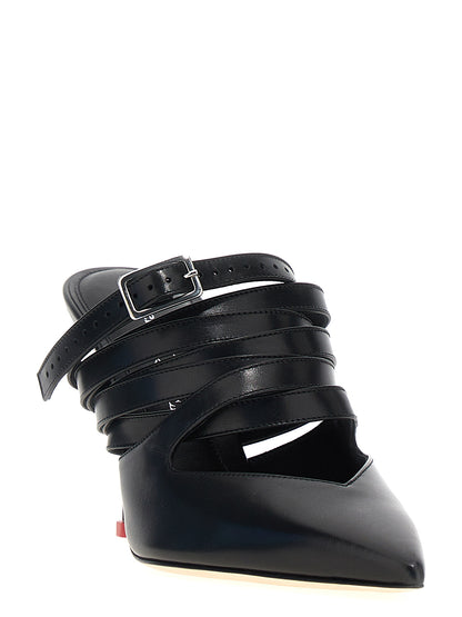 High-Heel Mules Pumps Heels by Alexander McQueen for women in bos taurus cowhide leather black features a effortlessly chic Women's Bos Taurus Cowhide Leather High-Heel Mules Pumps Heels design with a sophisticated high-heel and elegant .