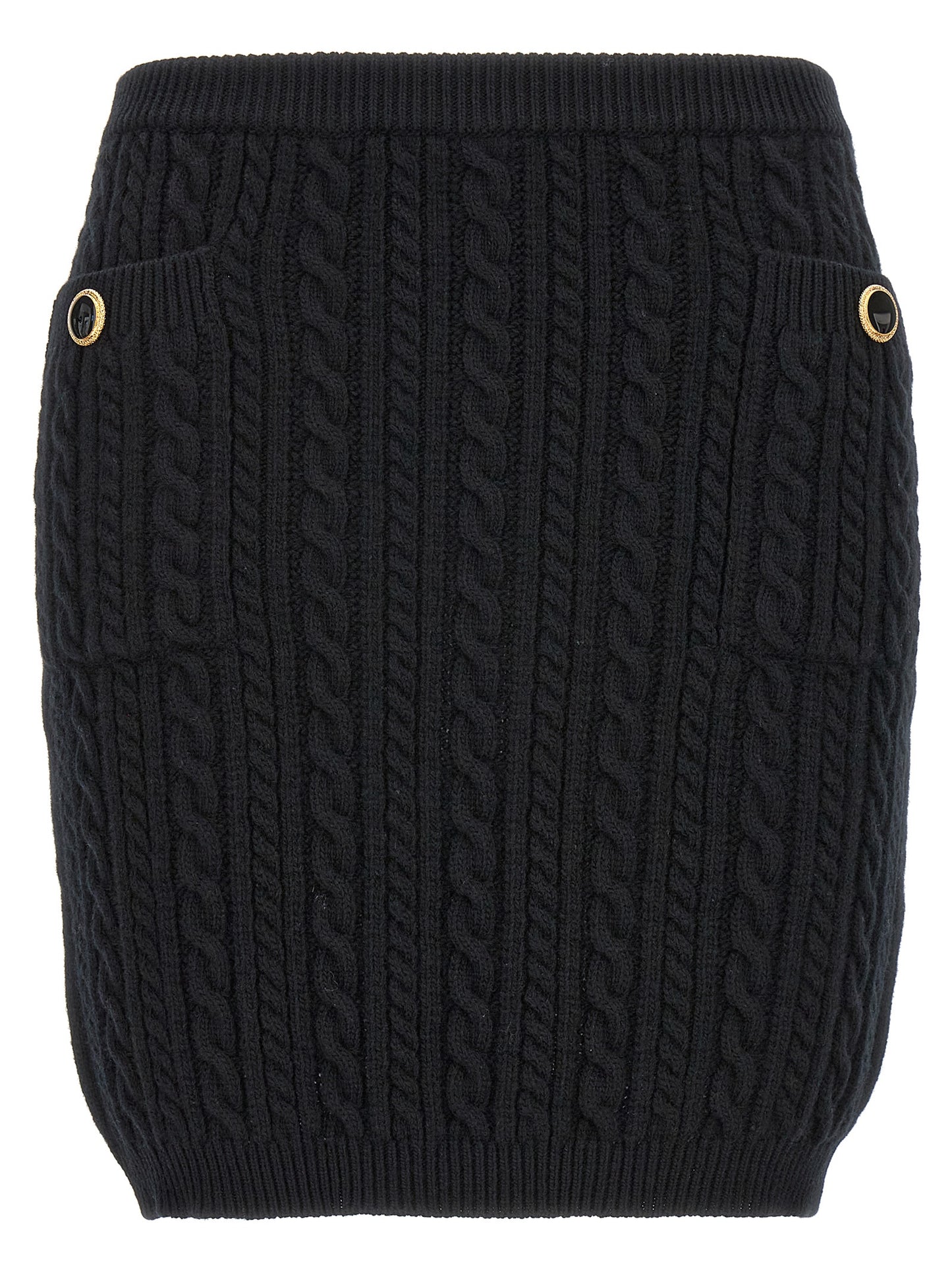 Skirt by Alessandra Rich for women in wool black features an relaxed-yet-refined silhouette that elegantly showcases the Women's Wool Maxi Long Skirt design and sophisticated maxi long.