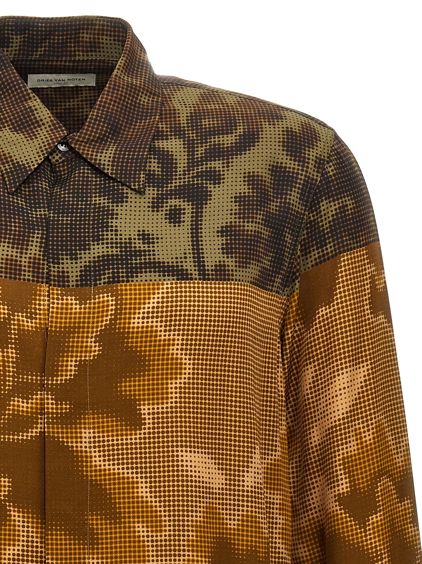 Shirt by Dries Van Noten for men in viscose multicolor & print, featuring a nuanced and nuanced for a sophisticated finish.