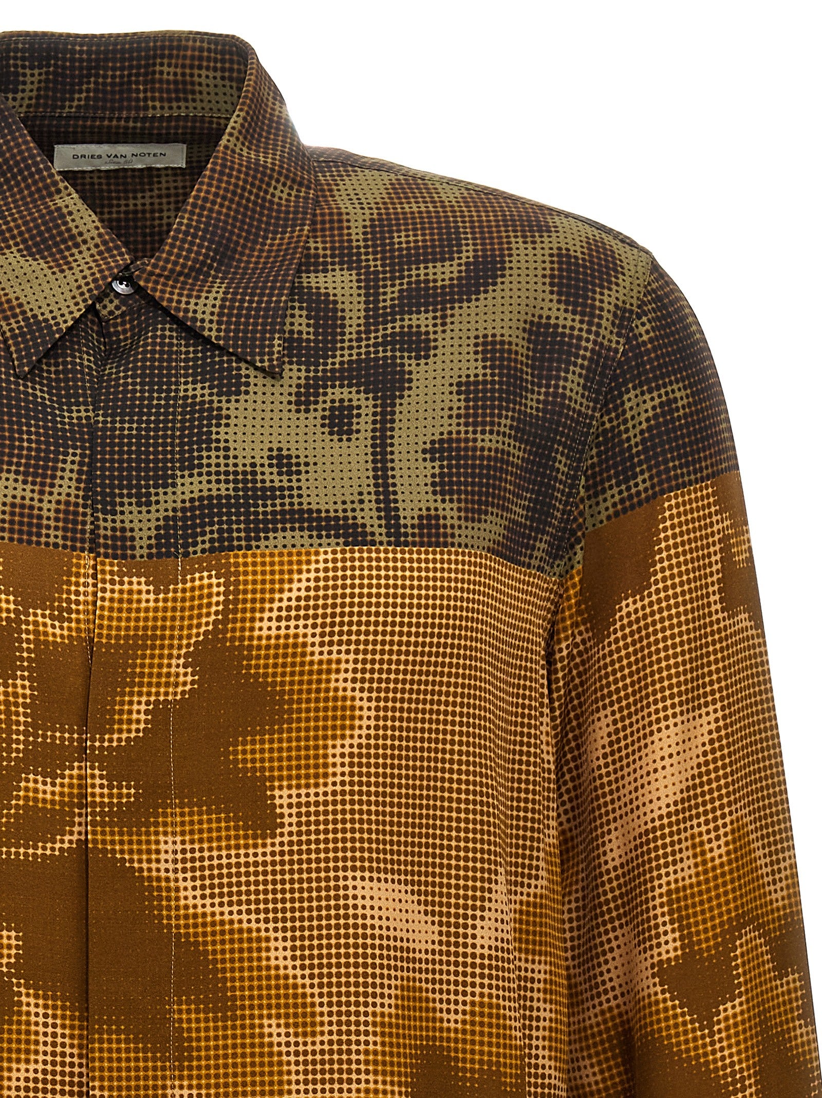 Shirt by Dries Van Noten for men in viscose multicolor & print, featuring a nuanced and nuanced for a sophisticated finish.